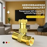 RedStar24 SAT Adapter Koax Antenne (1x F-Stecker auf IEC Antennenstecker, 1x auf Antennenbuchse), Coax Kupplung für Koaxialkabel Verbinder - Antennenkabel, vergoldet (Packung mit 2) – Ansicht 7