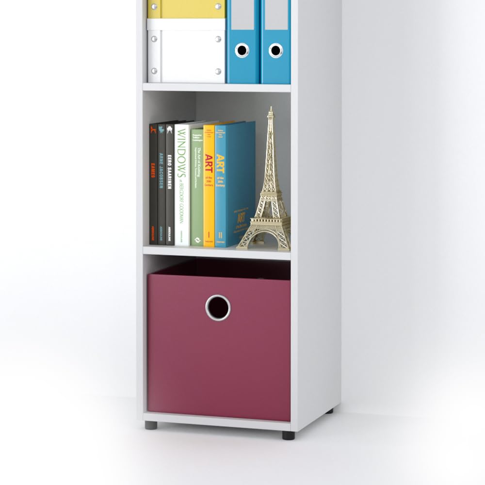 Vicco Meuble de Rangement Cube Ludus, Blanc, 142.5x36.2cm, pour Le Rangement et la présentation de Livres et de boîtes