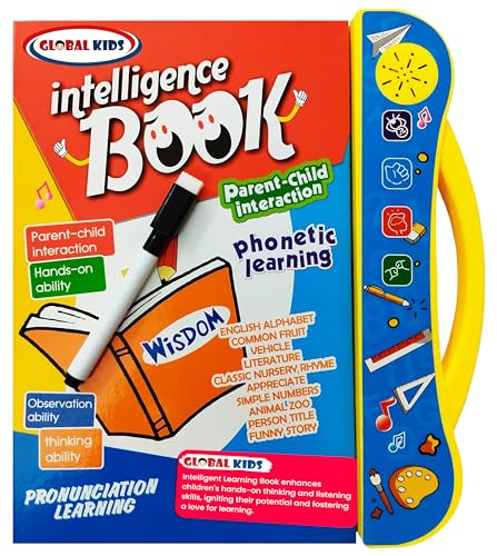 Global Kids-Intelligent Phonetic Learning Book, Talking Sound Books for Kid Toddler Baby, Interactive Electronic Audio Book, for Kids Ages 3+ Years, (Multicolor)