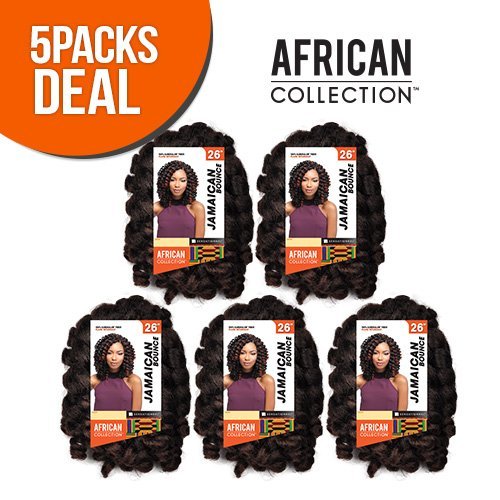 Sensationnel Synthetic Hair Crochet Braids African Collection Jamaican Bounce 26" (5-Pack, SOM1B/30)