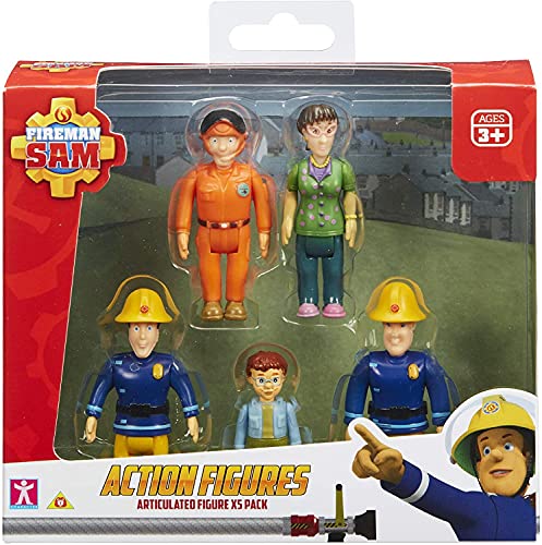 Fireman Sam Action Figures 5-pack, scaled play preschool poseable figures, imaginative play