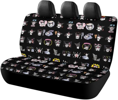 クロミ ちゃん (2) カーシートカバー 車シートカバー 後部座席用 シート保護 おしゃれ カー用品 軽/普通車 汎用 後席クッションカバー 四季通用