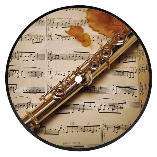 Posavasos absorbentes para mesa de café, posavasos redondos decorativos, para mesa, flauta, música, escritorio, posavasos antideslizantes para tipos de tazas