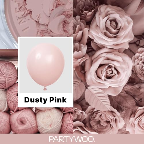 Image of PartyWoo Dusty Pink Balloons 50pcs Lilac Pink Latex Helium Balloons 12 Inch
