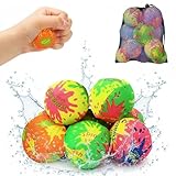 Wasserball 8 Stück, Wasserspielzeug Kinder, Wasserbomben Wiederverwendbar, Pool Spielzeug, Wasserspielzeug Kinder Outdoor, Beachball Set perfekt für Pool, Wasser,Strand und Meer (zufällige Farbe)