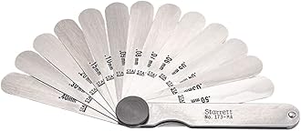 Starrett 173MA Thickness Gage Se With Straight Leaves, 0.03-0.50 mm, 13 Leaves