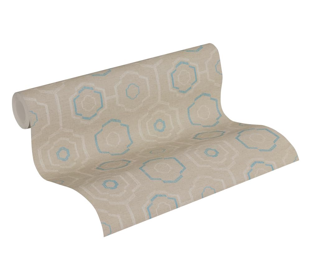 Papel Pintado Estampado - Diseño étnico Y Colores Metálicos | A.S, image size:1000x900