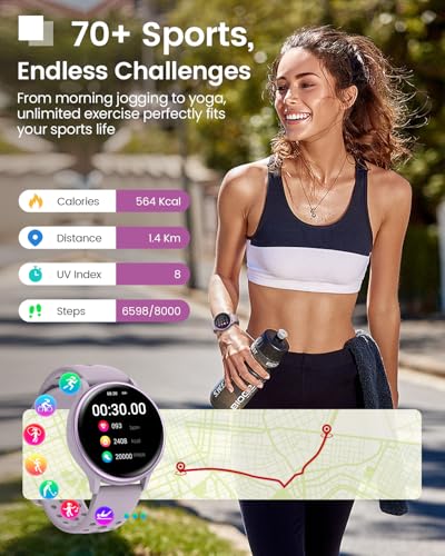 Image of Smart Watches for Women & Men (Answer /Make Calls), Waterproof Fitness Tracker Smartwatch for Android & iPhone, Fitness Smart Watch with 24 /7 Heart Rate, Sleep Monitor, 400+ Watch Face, 70+ Sport Modes