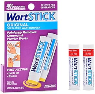 WartStick Maximum Strength Salicylic Acid Solid-Stick Common and Plantar Wart Remover 2 Pack, 0.4 Oz