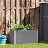 Gecheer Garten-Hochbeet WPC 100 x 50 x 54 cm Grau Hochbeet Pflanzbeet blumenkasten für Balkon Garten Terrasse Blumen