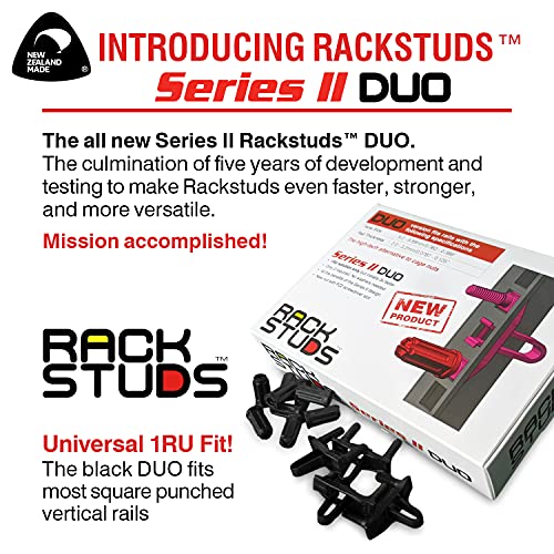 Image of DUO2 1RU Series II Rack Mount Solution - Effortless Alternative to Traditional Rack Screws and Cage Nuts & Server Rack Screws Ideal for Server Hardware Setup - 2-Pack, Universal Version