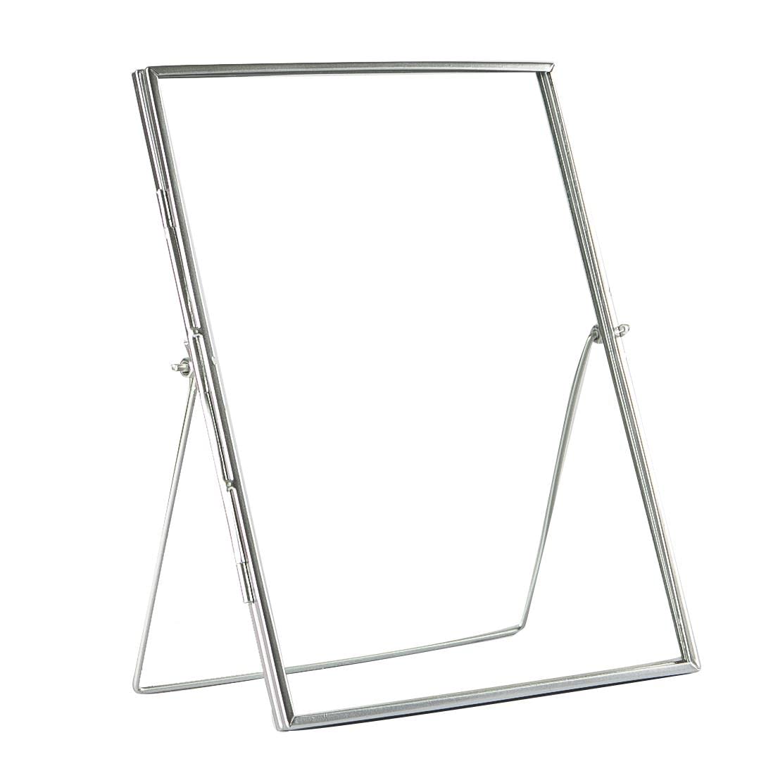 Nicola Spring Silver Metal Photo Frame - Fits Photo Size 8 X 10 (20 X 25Cm) - Pack Of 1 - Picture Frame Portrait Orientation Freestanding Certificate Display Poster Case