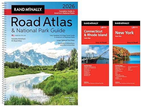 2026 Road Atlas & National Park Guide with Connecticut/Rhode Island & New York State Maps