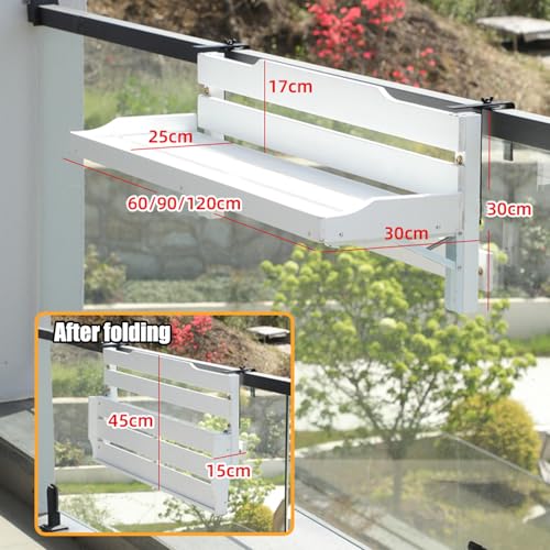 Table de bar d'extérieur robuste et rabattable pour balcon compact - 3
