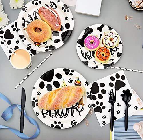 Dog Party Supplies - Doggy Themed Tableware Party Pack For Puppy, Dog Lover, Kids Birthday Party Decorations, Including Plates, Cups, Napkins, Tablecloth, Banner, Balloons, Cake Toppers Serves 20 (B) #TOP4