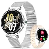 Smart Watches for Women(Answer/Make Call),1.19' AMOLED Fitness Watch, Heart Rate Sleep Blood Pressure Monitor, IP68 Waterproof,100+ Sports Modes Fitness Tracker Smartwatch for iOS Android -Silver