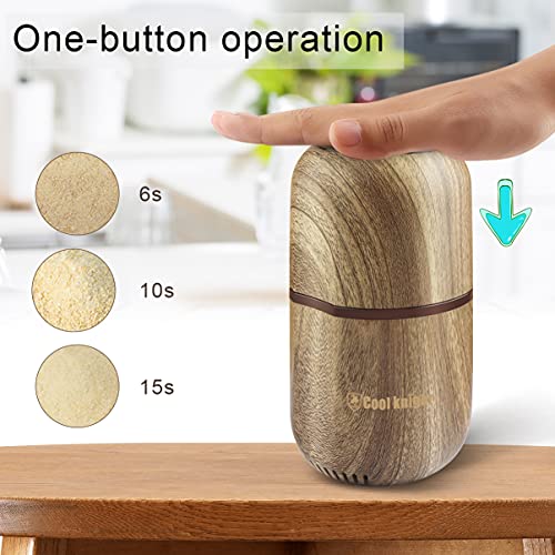 Cool Knight Herb Grinder Electric Spice Grinder [Large Capacity/High Rotating Speed /Electric]--Electric Grinder For Spices And Herbs (Wood Grain 2) #TOP1
