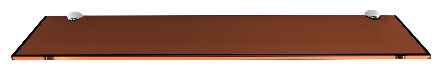 Fab Glass and Mirror Rectangle Shelf Glass Shelves, 6" x 21", Bronze