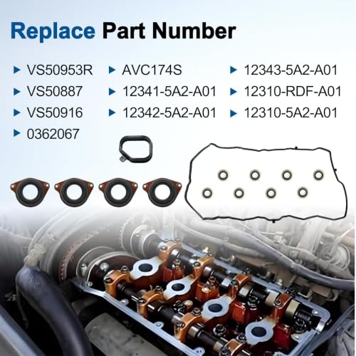 Image of Engine Valve Cover Gasket Set 12030-5A2-A01 Compatible with Honda Models