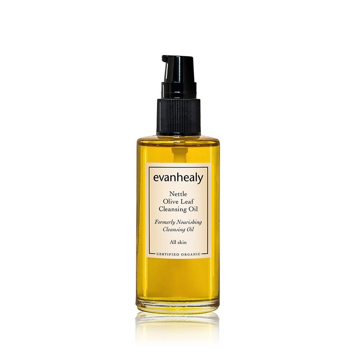 evanhealy Nettle Olive Leaf Cleansing Oil | Organic Facial Oil-Cleanser for Makeup, Cosmetics, Sunscreen | Gentle Esssential OilFree Cleanser for