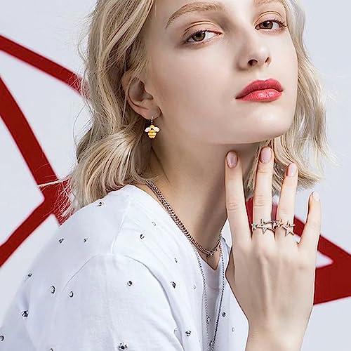 2 Pairs Honeycomb With Bee Stud Earrings Cute Insects And Panda Dangle Earrings Resin Ladybug And Panda Drop Statement Earrings for Women (insect)4