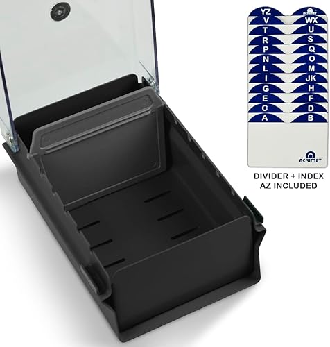 Miniatura 3 de Acrimet Caja organizadora de archivos de tamaño de tarjeta de presentación de índice con base de metal resistente (tarjetas de índice AZ y divisor