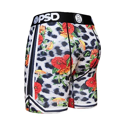 PSD Men's Striped Floral Fur Boxer Briefs, Multi, L2