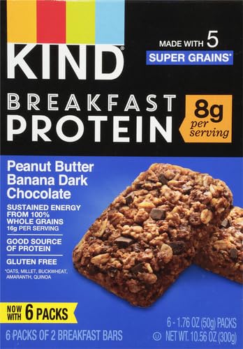 Image of Kind,Bar Protein Breakfast Peanut Butter Banana Dark Chocolate,10.58 Ounce,6 Count (Pack of 2)