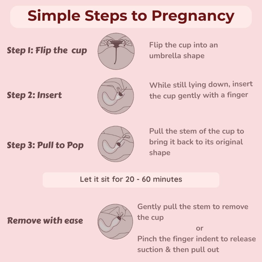 B-Arm Reusable Conception Aid Cup for Women| Leak Proof Pregnancy Aid Cup with 9 cm Long Stem for Easy Removal| Soft & Flexible Fertility Support Cup for Natural Conception & Pregnancy 4