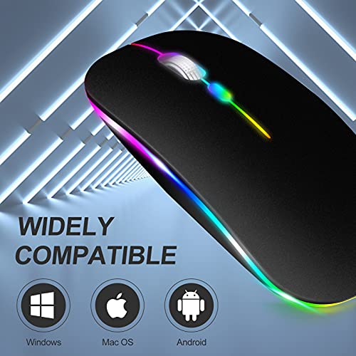 Image of KLO Rechargeable Bluetooth 5.2 /3.0 /Type-C /USB-2.4G Mouse for MacBook /MacBook air /Pro /iPad, Wireless Mouse for Laptop /Notebook /pc /iPad /Chromebook (Black)