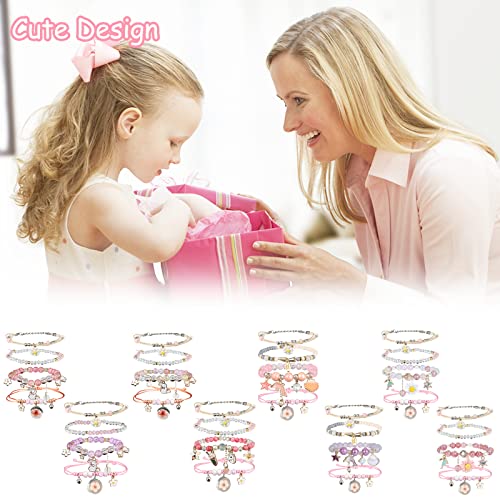 Zyllglow 4 Pcs Kawaii Crystal Pearl Bracelet Set - Cute Anime Elastic Beaded Bracelets For Girls And Women. Adjustable Charm Bracelets Perfect Birthady Gift For Friends And Teens. thumb #4