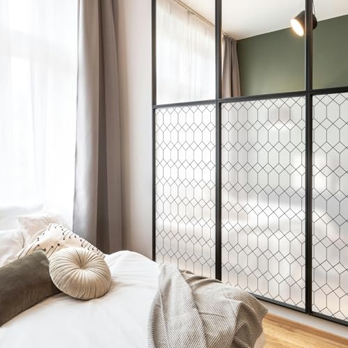 Image of DKTIE Moroccan Lattice Window Privacy Film Stained Glass 23.6in X 78.7in