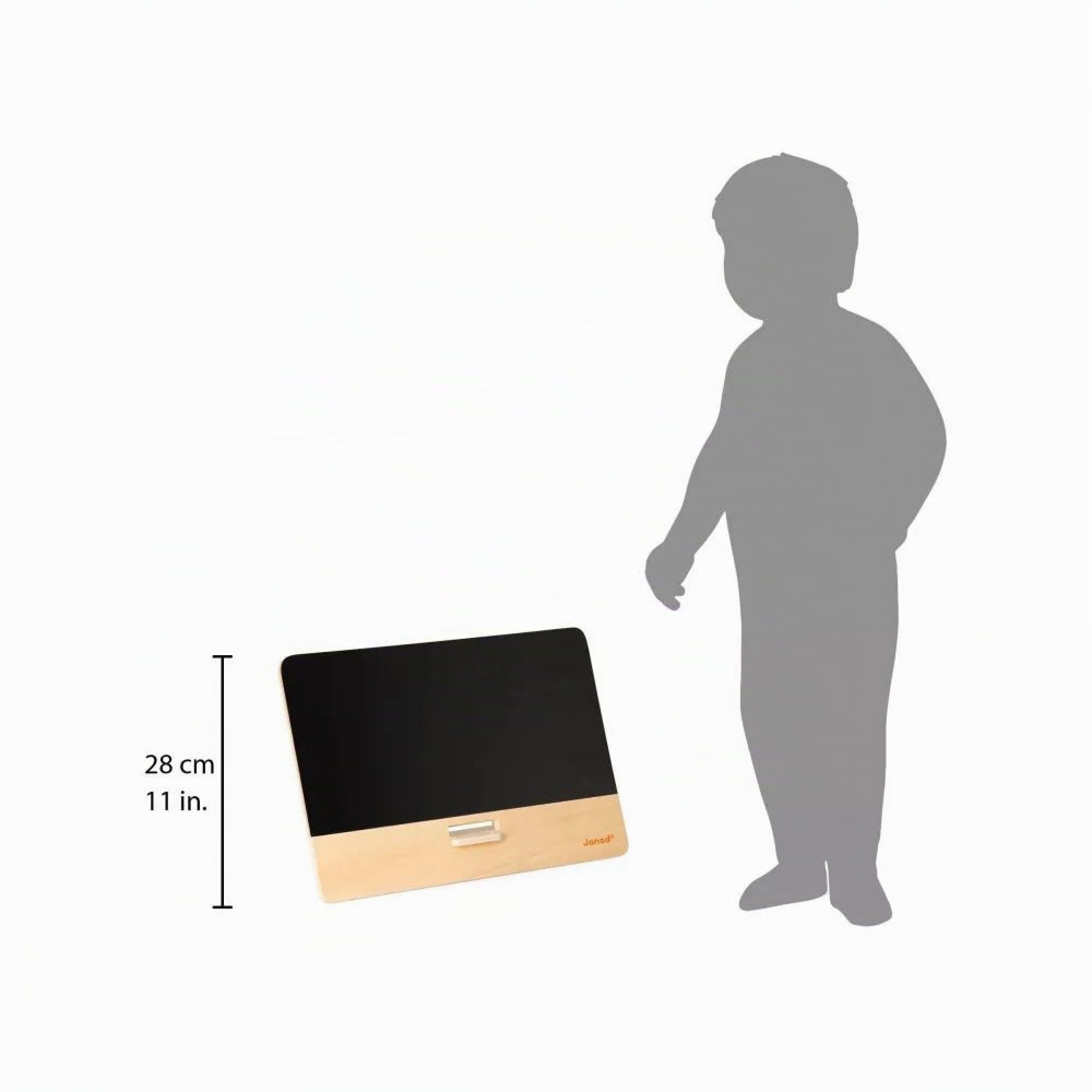 Janod - Pizarra Negra de Mesa - 3 Tizas + 1 Borrador - Fácil de Instalar y Guardar - Madera FSC - Pizarra Infantil - A Partir de 3 Años, J09636