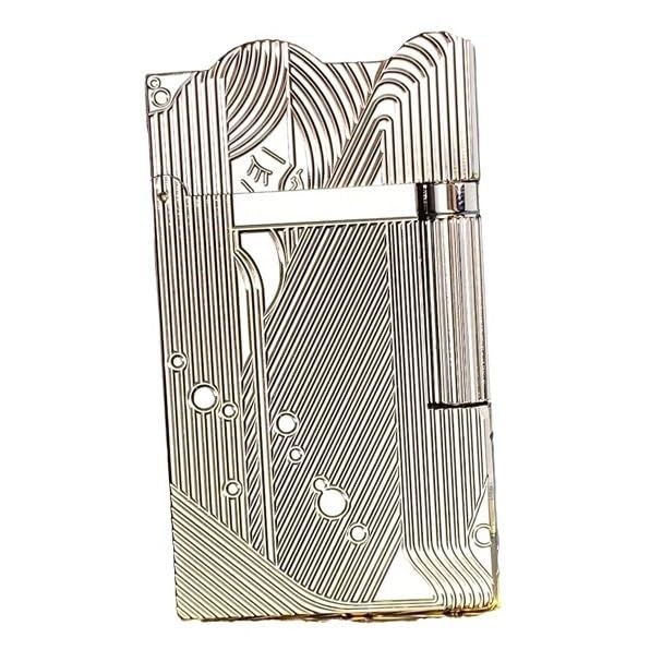Brass Kerosene Lighter Side-Wheel Ignition Metallic Sound When Opening The Lid Reusable Ideal as a Gift Silver