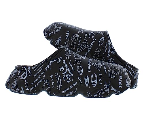 Champion Super Meloso Doodle GS Slide Boys Shoes Size 4, Color: Core Black/Pure White-Onyx Black4