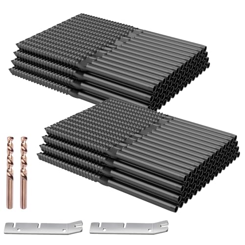 Image of BLIKA 120 Pack 1 /8 inch Black Cable Railing Kit Left &Right Swage Lag Screws for Wood Posts, T316 Stainless Steel, Wire Railing Kit for Decks with Wrench, Deck Stair Black Cable Railing Hardware