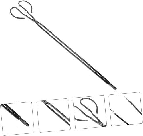 Miniatura 8 de Yardwe Pinzas de chimenea Pinza de metal de abrazadera larga para accesorios de hoguera al aire libre BBQ Clip