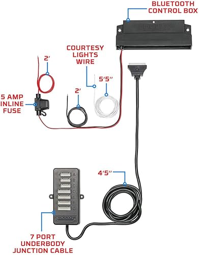 Miniatura 8 de LEDGlow, 4 unidades. Kit de iluminación LED para carrocería de autos, millones de colores SMD, con control para celular mediante Bluetooth