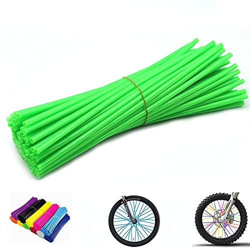 Image of Spoke Skins Spoke Covers: 8-21 inch Rims Protector & Decoration for Dirt Bike | Bike | Bicycle | Wheelchair | Motorcycle - 72Pcs