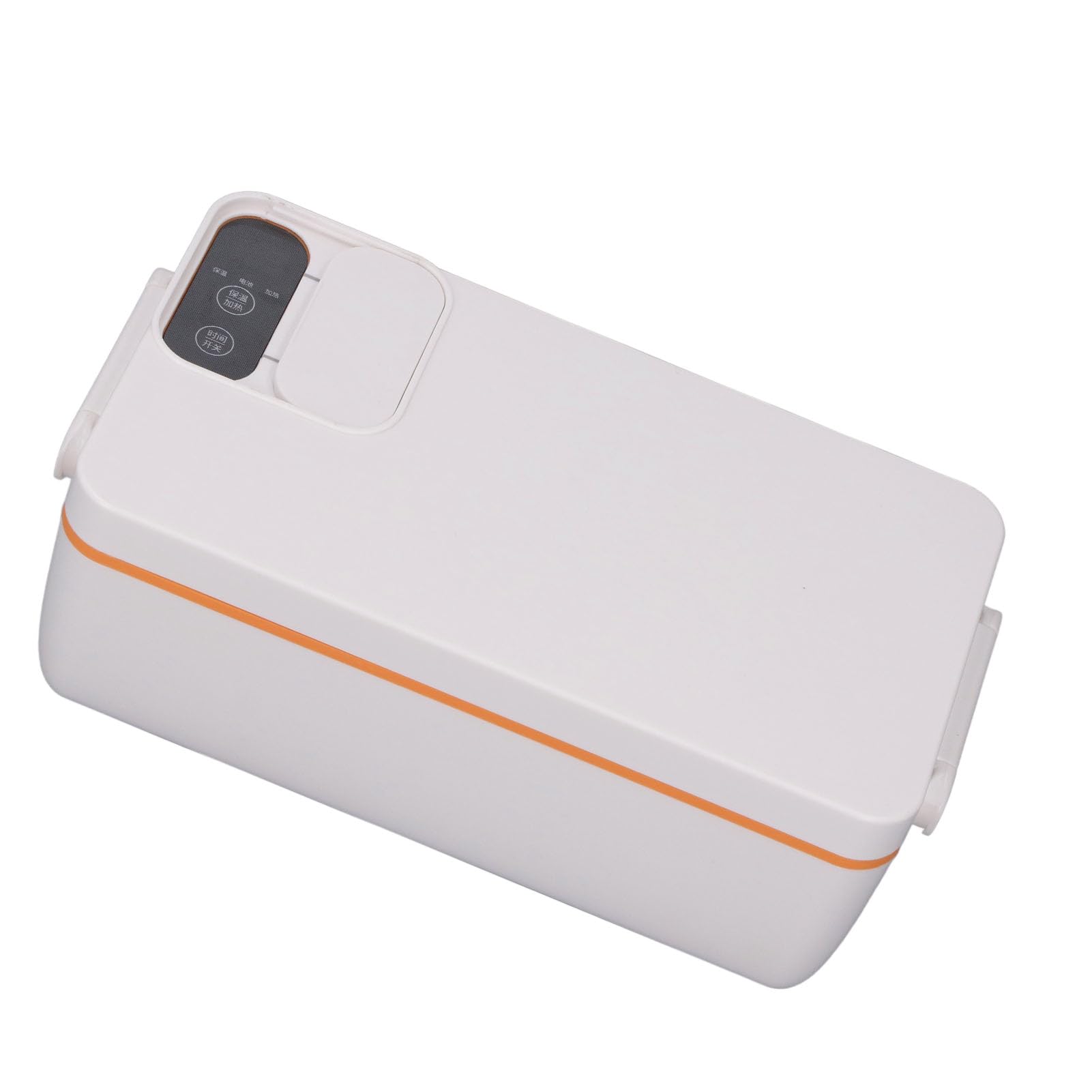 Wakects Lunch Box Elettrico, Scaldavivande in Acciaio Inossidabile 304 con Riscaldamento Rapido 149F, Scaldavivande Portatile da 1 Litro per Lavoro e Viaggi (Bianco Arancio)