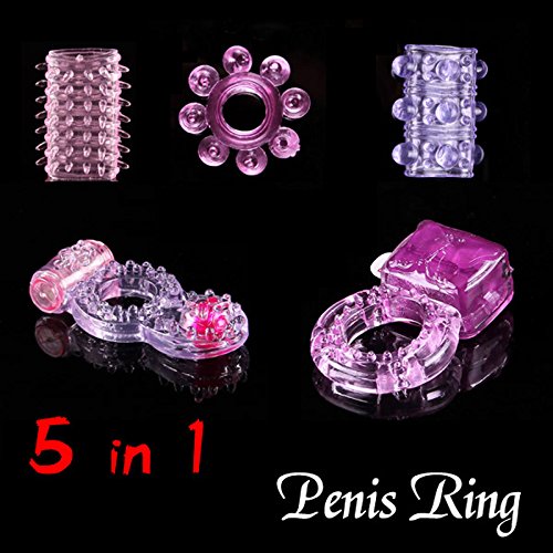 365Cor(TM) 5 Different Rings, Cock Rings, Silicone Cockrings, s for Men 5pcs/lot