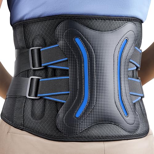 FEATOL Lower Back Brace with 5 Reinforced Stays for Women and Men, Adjustable Snug-Fit Lumbar...