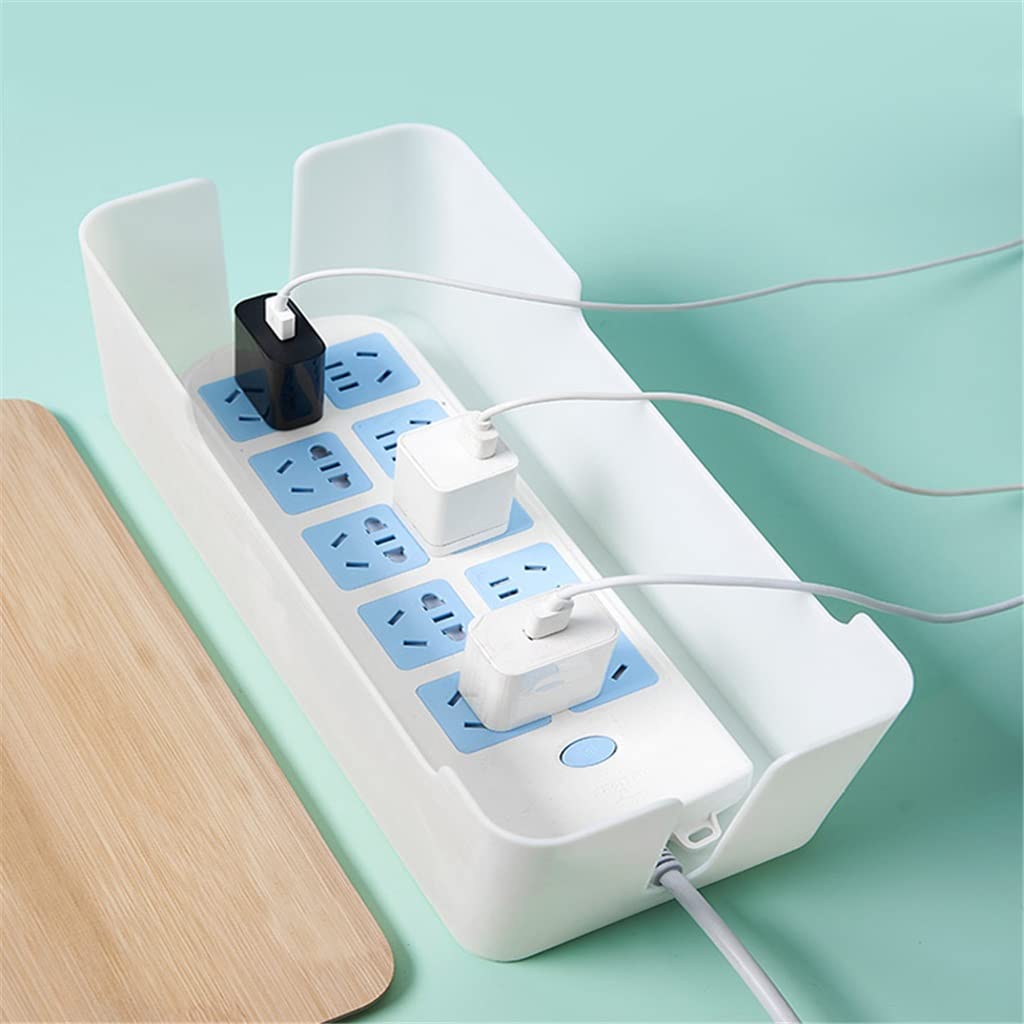 Caja de cables con cubierta de madera, regleta de alimentación, cargador de escritorio, organizador de escritorio, tablero de almacenamiento