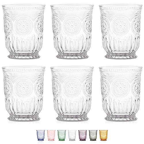 Clear Vintage Small Drinking Glasses set of 6 8oz...