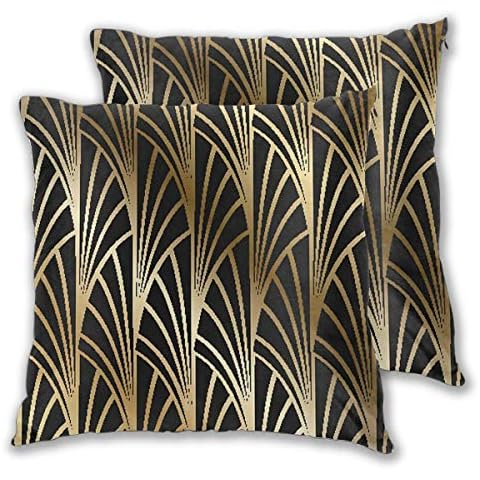 Art Fan-Design Gold Black Cushion Covers Set Cover