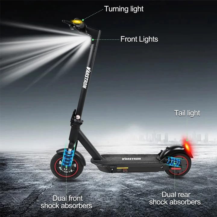 Varstrom VS10 Electric Scooter lighting system and suspension