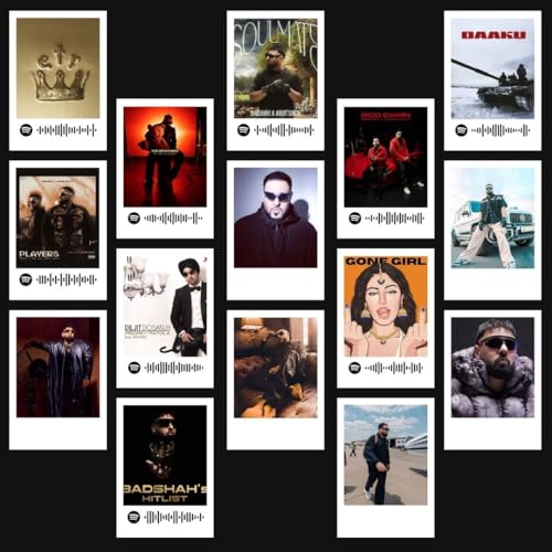 Image of Badshah Poster | Badshah Songs Mini Poster Kit (Set of 15) | Badshah's Ek Tha Raja, Soulmate Songs Size (8 x 6 cm) Posters for Phone Accessories, Bedroom, Office, room decoration (Badshah)
