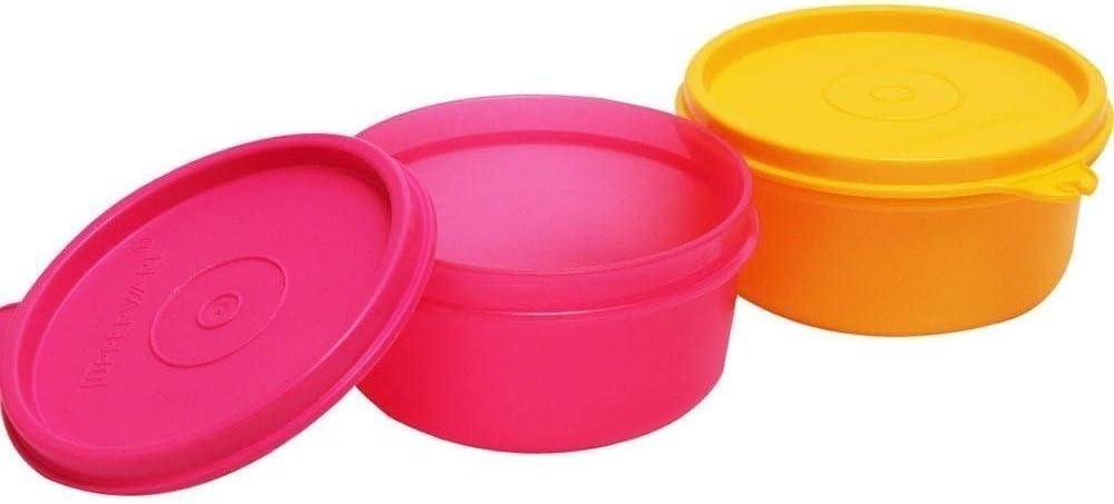 Aspiration's Tropical Plastic Container Set, 230 Ml (Colour May Vary) - Set Of 2, Pink Yellow