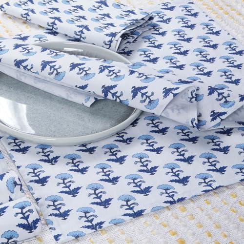 Servilletas de tela cuadradas azules, pack de 4 miniatura 4