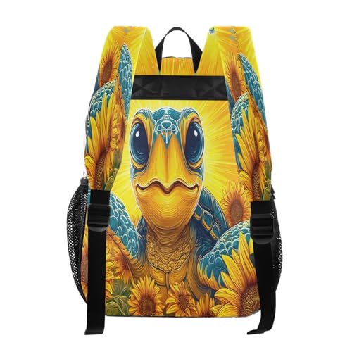 Turtle Sunflower Floral Clear Backpack Heavy Duty See Through Transparent PVC BookBag for Kids Boy Girl School Work3